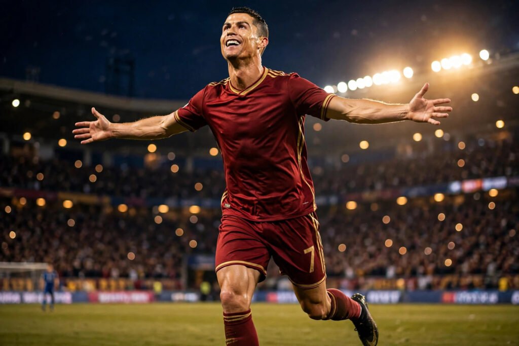 Cristiano Ronaldo celebrating a goal