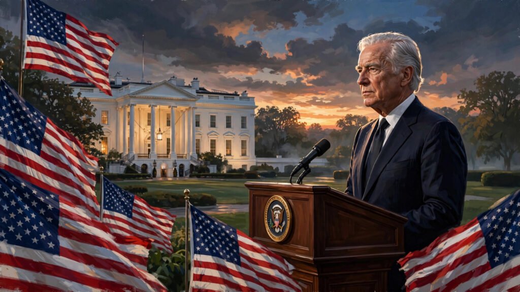 Joe Biden speaking at a podium